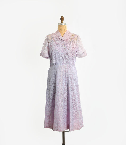 Vintage 60s Purple lace dress