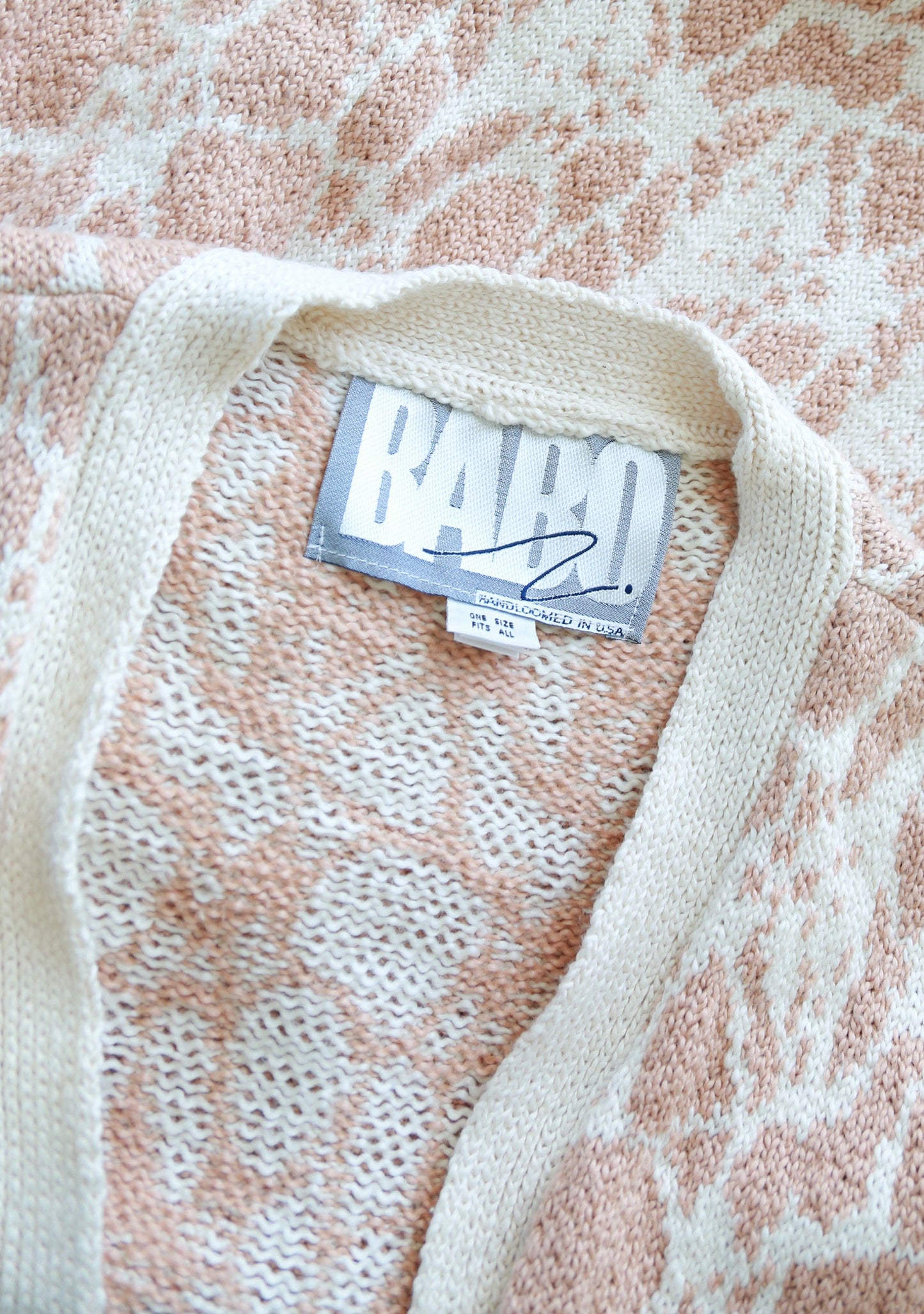 BABO Knit duster | Vintage 90s abstract knit cotton sweater |  long duster trench coat sweater