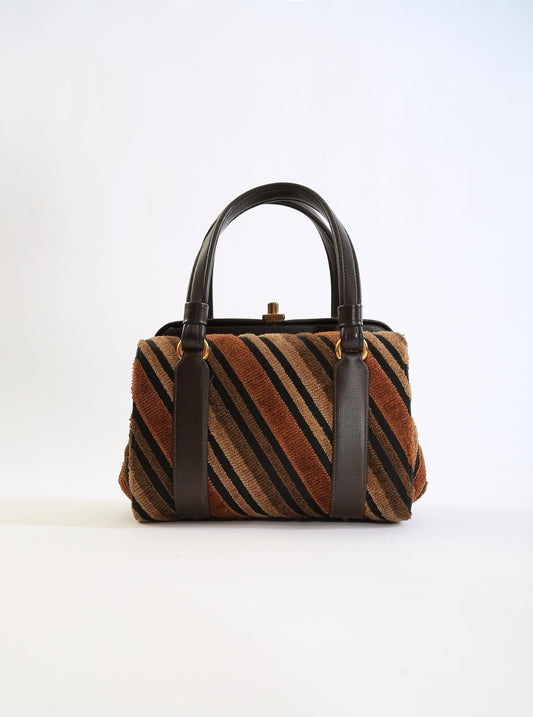 Lewis striped purse | Vintage 60s Lewis striped velvet velour purse