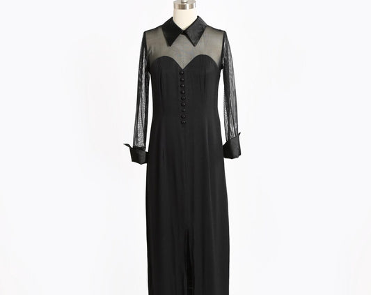 90s tuxedo maxi dress